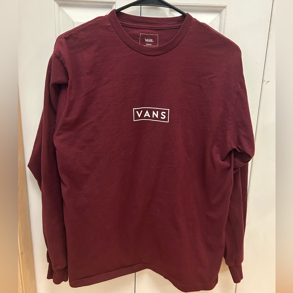 Maroon men’s Vans long sleeve